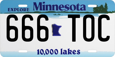 MN license plate 666TOC