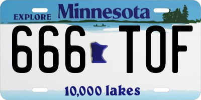 MN license plate 666TOF