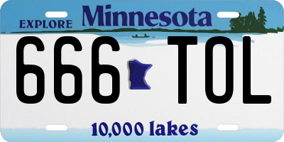 MN license plate 666TOL