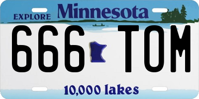 MN license plate 666TOM