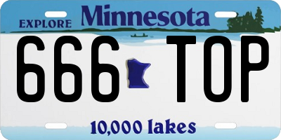 MN license plate 666TOP