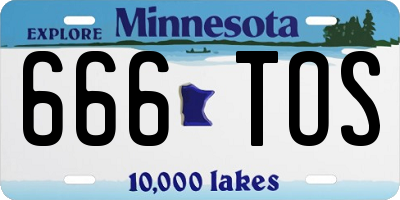 MN license plate 666TOS