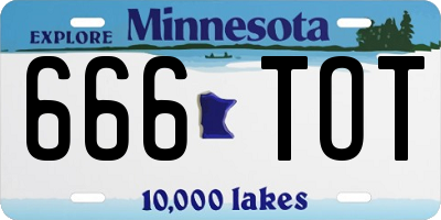MN license plate 666TOT