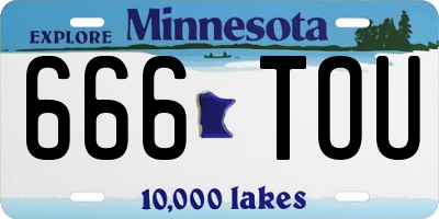 MN license plate 666TOU