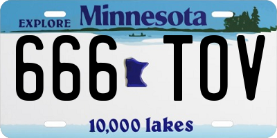 MN license plate 666TOV