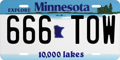 MN license plate 666TOW