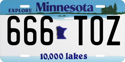 MN license plate 666TOZ