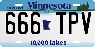 MN license plate 666TPV