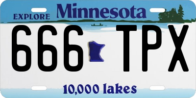 MN license plate 666TPX