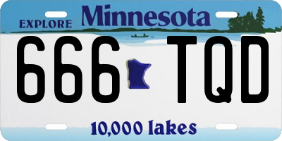 MN license plate 666TQD