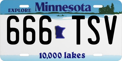 MN license plate 666TSV
