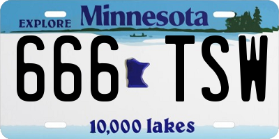 MN license plate 666TSW