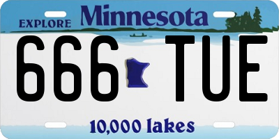 MN license plate 666TUE