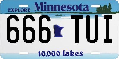 MN license plate 666TUI