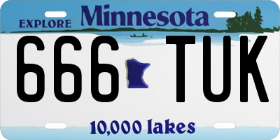 MN license plate 666TUK