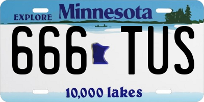 MN license plate 666TUS