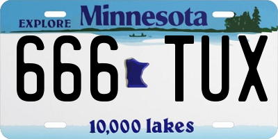 MN license plate 666TUX