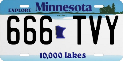 MN license plate 666TVY