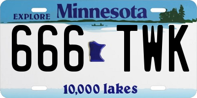MN license plate 666TWK