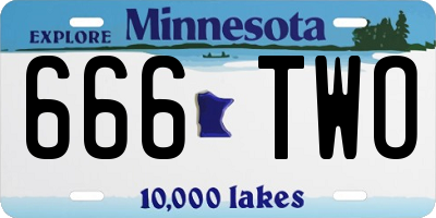 MN license plate 666TWO