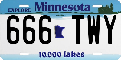 MN license plate 666TWY
