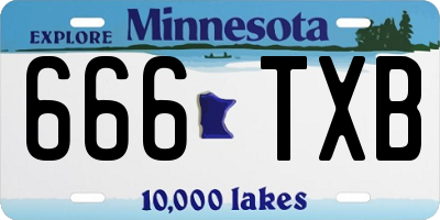 MN license plate 666TXB