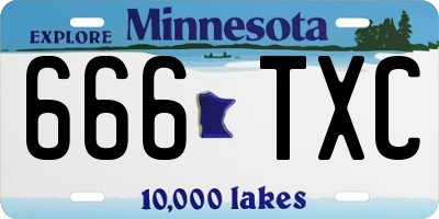 MN license plate 666TXC