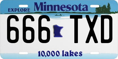 MN license plate 666TXD