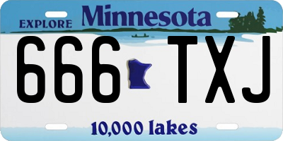 MN license plate 666TXJ