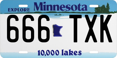 MN license plate 666TXK