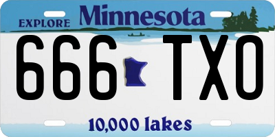 MN license plate 666TXO
