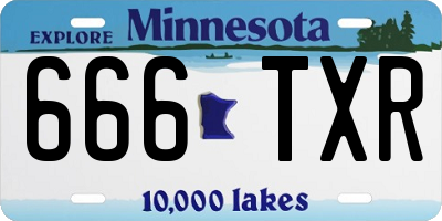 MN license plate 666TXR