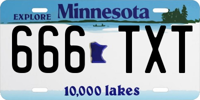 MN license plate 666TXT