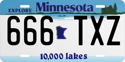 MN license plate 666TXZ