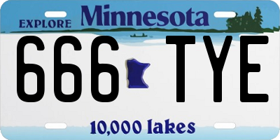 MN license plate 666TYE