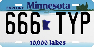 MN license plate 666TYP