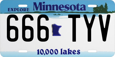 MN license plate 666TYV