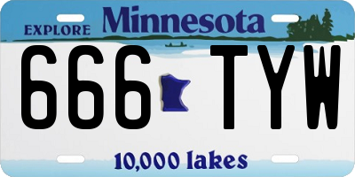 MN license plate 666TYW
