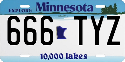MN license plate 666TYZ