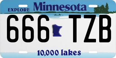 MN license plate 666TZB