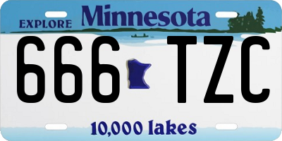 MN license plate 666TZC