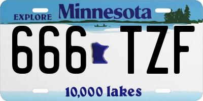 MN license plate 666TZF