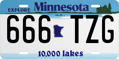 MN license plate 666TZG