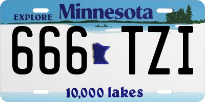 MN license plate 666TZI