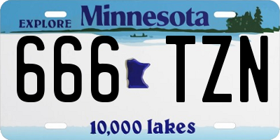 MN license plate 666TZN