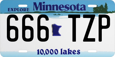 MN license plate 666TZP