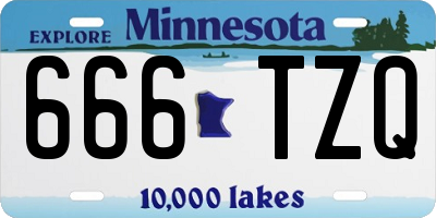 MN license plate 666TZQ