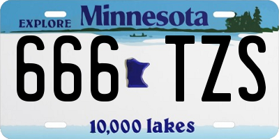 MN license plate 666TZS