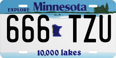 MN license plate 666TZU