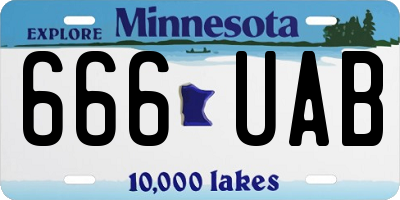 MN license plate 666UAB